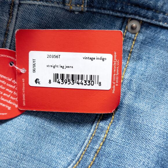 NEW Spanx Women’s Jeans Modern Classic Elevated Basics Indigo Straight Leg 1X - Picture 7 of 11